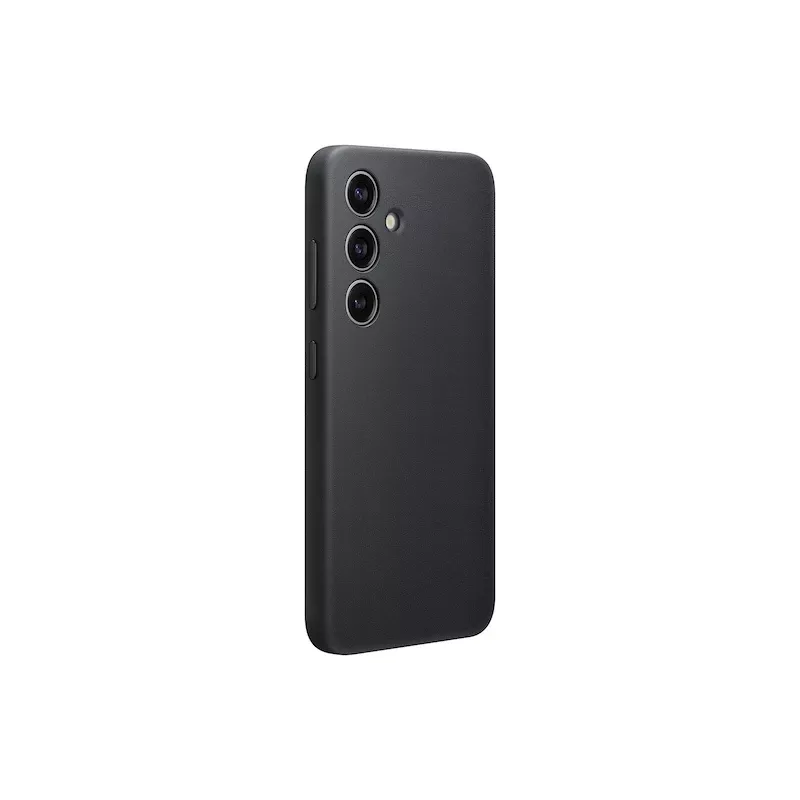 Funda para móvil Samsung Vegan Leather Case para Galaxy S24, piel PU, negra, para pantalla de 6,2 inch