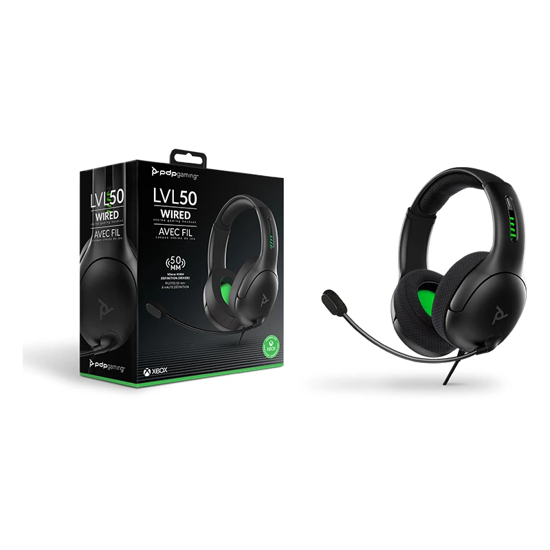 PDP LVL50 auricular con cable diadema gaming negro, verde, gris