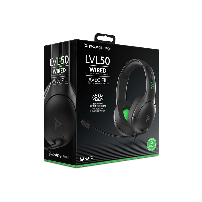 PDP LVL50 auricular con cable diadema gaming negro, verde, gris