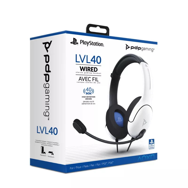 PDP LVL40 auricular con cable diadema gaming blanco