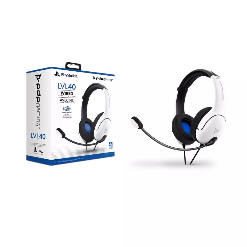 PDP LVL40 auricular con cable diadema gaming blanco