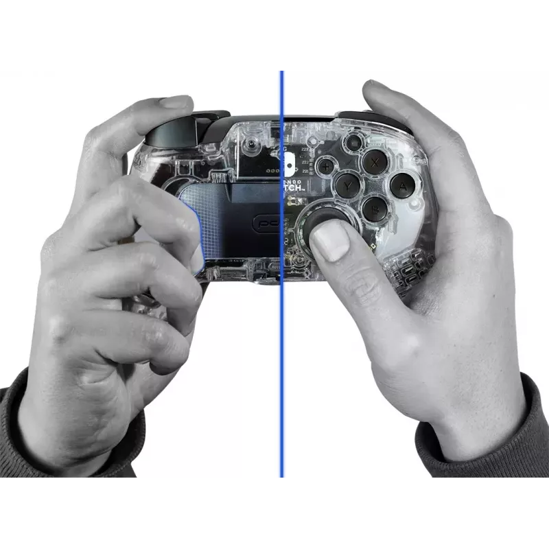 PDP Afterglow negro, transparente mando analógico / digital Nintendo Switch, Nintendo Switch Lite, Nintendo Switch OLED