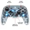 PDP Afterglow negro, transparente mando analógico / digital Nintendo Switch, Nintendo Switch Lite, Nintendo Switch OLED