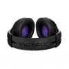 Auricular VICTRIX Gambit Wireless — con cable e inalámbrico, 20–20000 Hz, cable de 2 m, 301 g, negro/morado