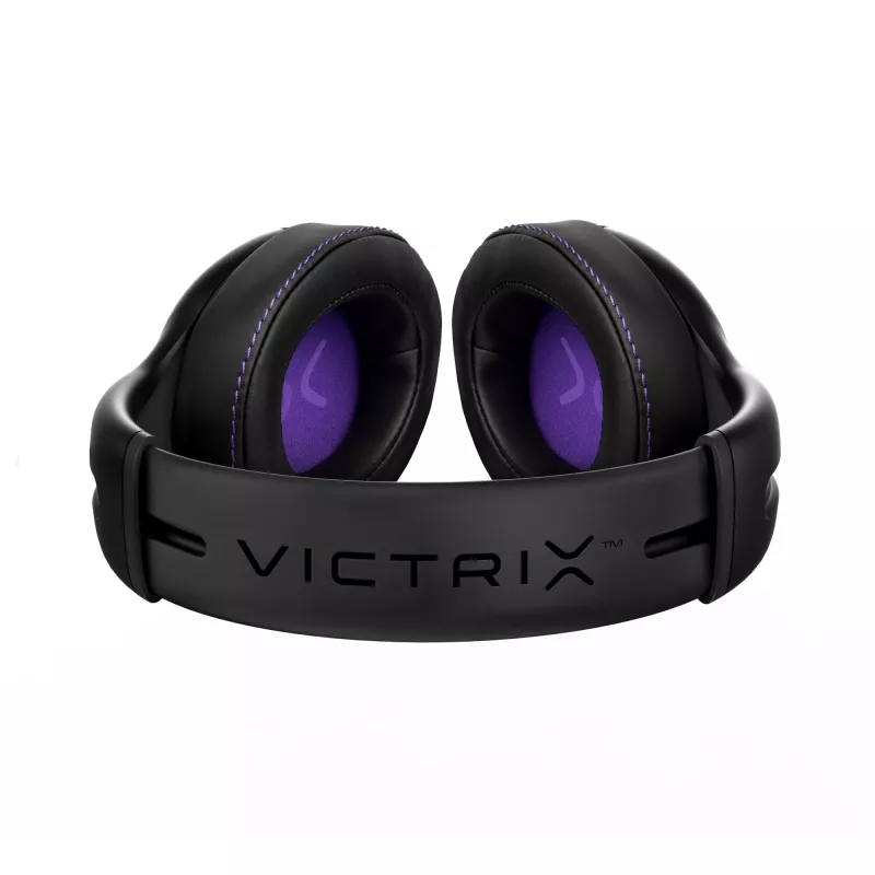Auricular VICTRIX Gambit Wireless — con cable e inalámbrico, 20–20000 Hz, cable de 2 m, 301 g, negro/morado