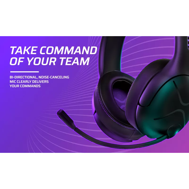 Auricular VICTRIX Gambit Wireless — con cable e inalámbrico, 20–20000 Hz, cable de 2 m, 301 g, negro/morado
