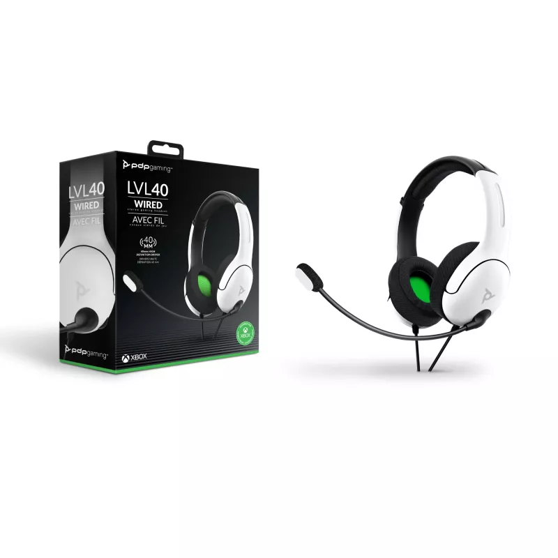 PDP LVL40 auricular con cable diadema gaming blanco