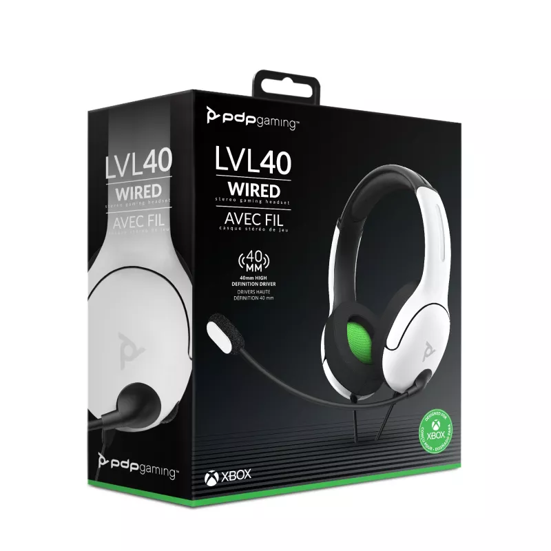 PDP LVL40 auricular con cable diadema gaming blanco