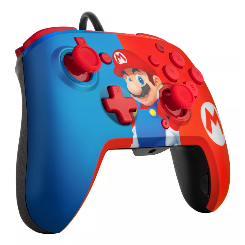 PDP REMATCH mando con cable: Power Pose Mario, mando, Nintendo Switch, Nintendo Switch OLED, D-pad, botón Home, analógico / digital, con cable, USB