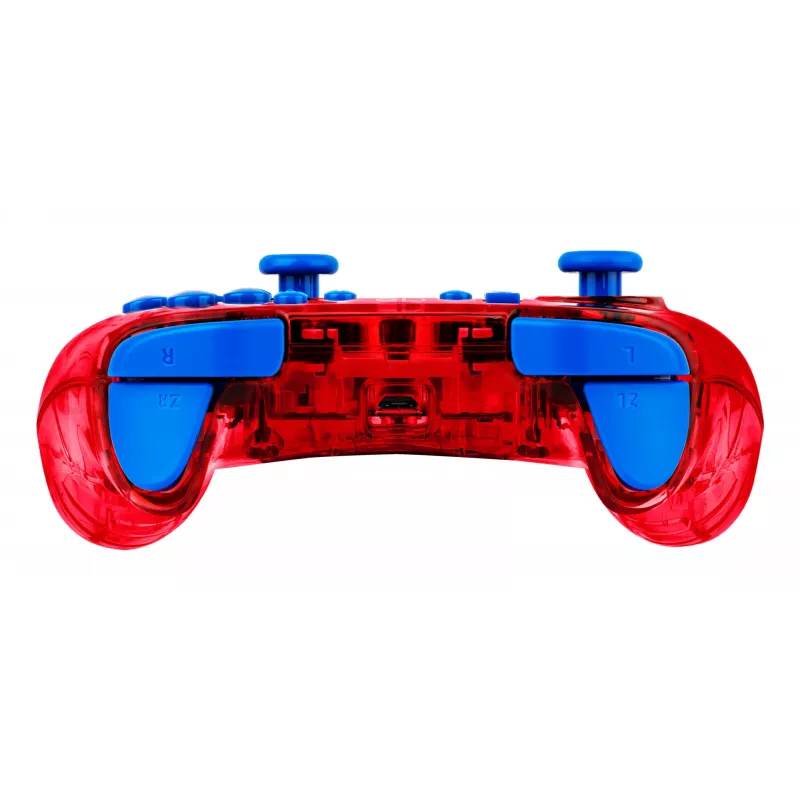 PDP Rock Candy: Mario Punch rojo, mando USB translúcido analógico/digital Nintendo Switch, Nintendo Switch Lite, Nintendo Switch OLED