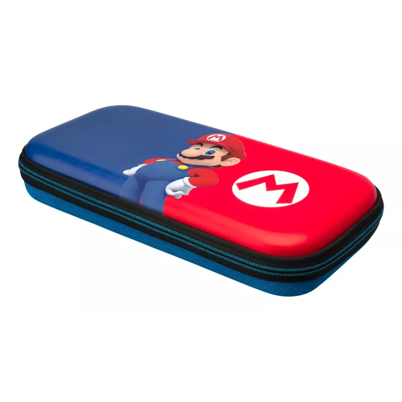 Funda rígida PDP fina Deluxe Power Pose Mario para Nintendo – azul/rojo