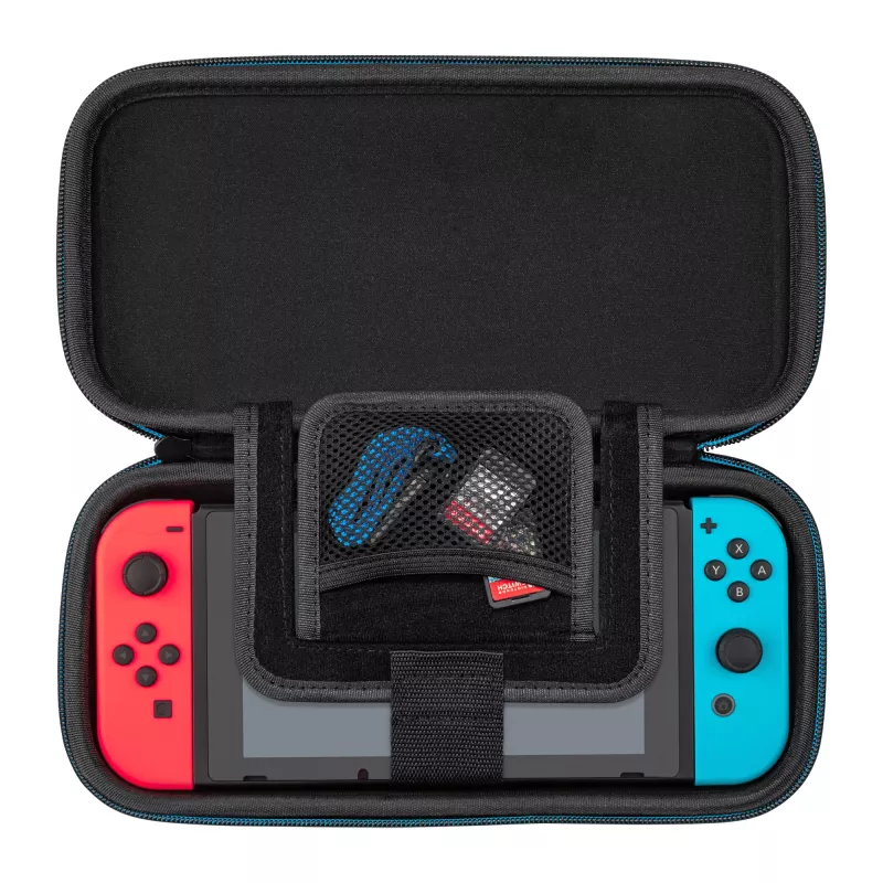Funda rígida PDP fina Deluxe Power Pose Mario para Nintendo – azul/rojo
