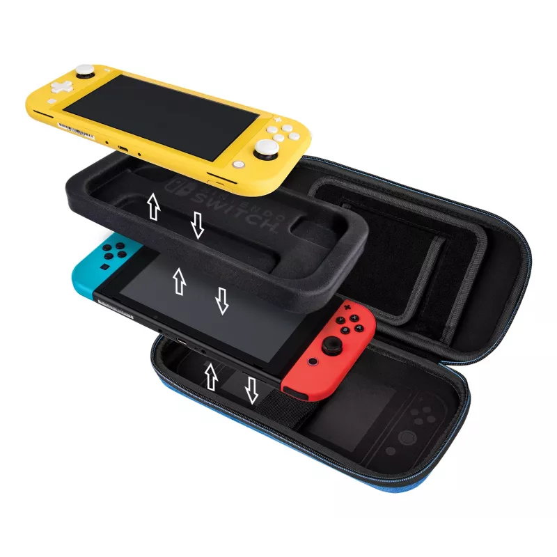 Funda rígida PDP fina Deluxe Power Pose Mario para Nintendo – azul/rojo