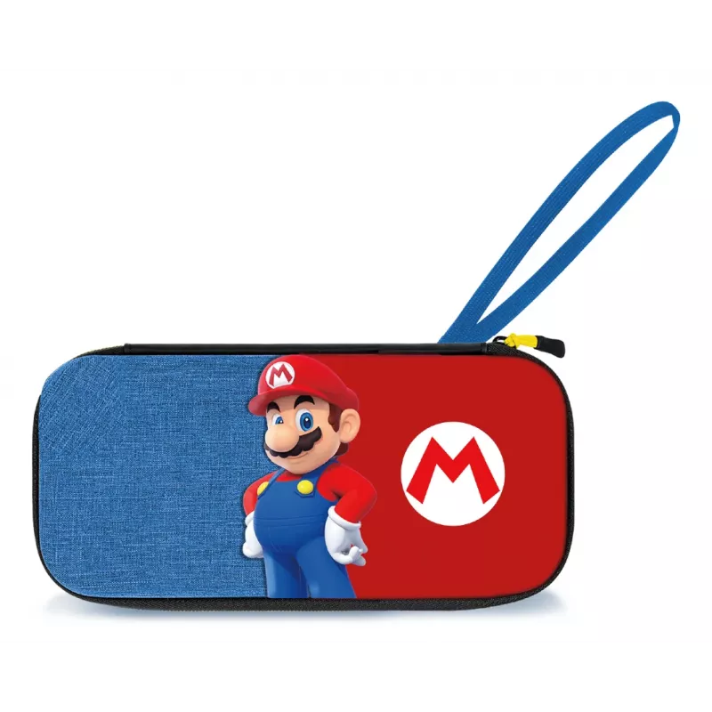 Funda rígida PDP fina Deluxe Power Pose Mario para Nintendo – azul/rojo