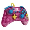 PDP Rock Candy: Bubblegum Peach rosa, mando USB translúcido analógico / digital Nintendo Switch, Nintendo Switch Lite, Nintendo Switch OLED