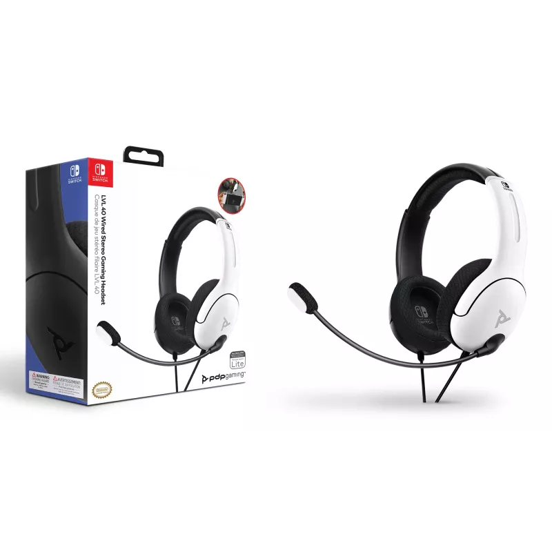 PDP LVL40 auricular con cable diadema gaming negro, blanco