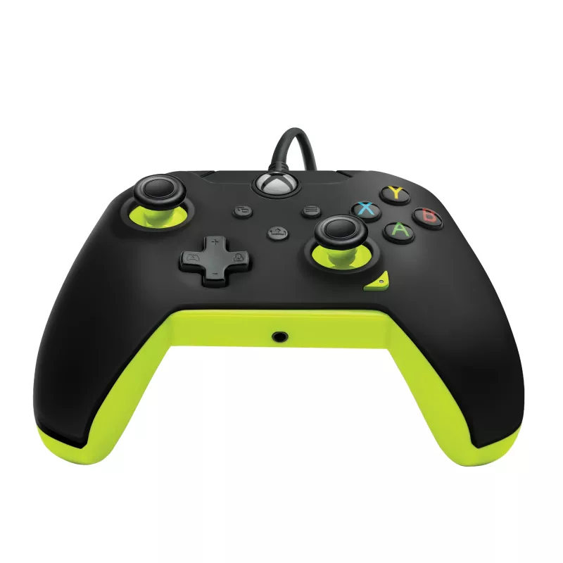 Mando con cable PDP Electric negro para Xbox Series X|S, Xbox One y Windows – USB-C, cable de 2,43 m, D-Pad, botones Menú/Compartir/Vista