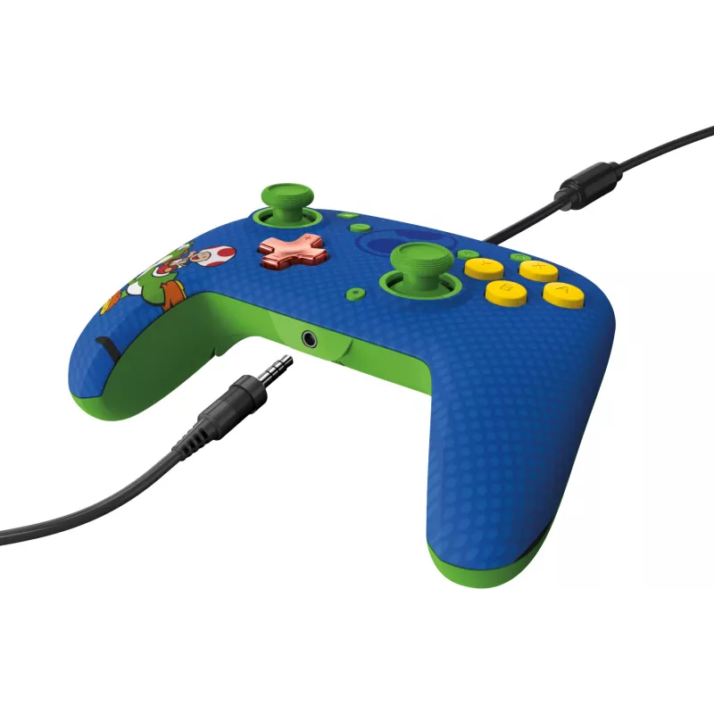 Mando con cable PDP REMATCH: Yoshi & Toad, mando para Nintendo Switch, Nintendo Switch OLED, D-pad, botón Home, analógico/digital, con cable, USB