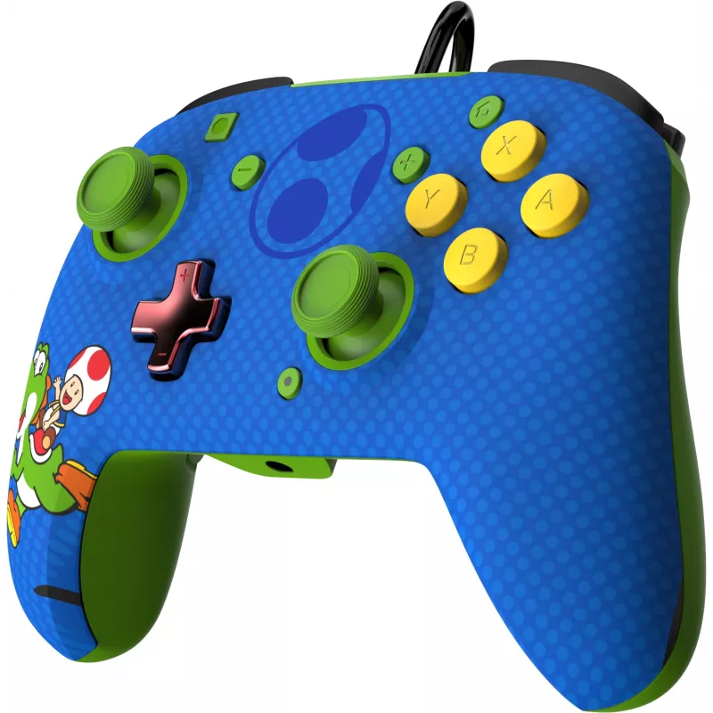 Mando con cable PDP REMATCH: Yoshi & Toad, mando para Nintendo Switch, Nintendo Switch OLED, D-pad, botón Home, analógico/digital, con cable, USB
