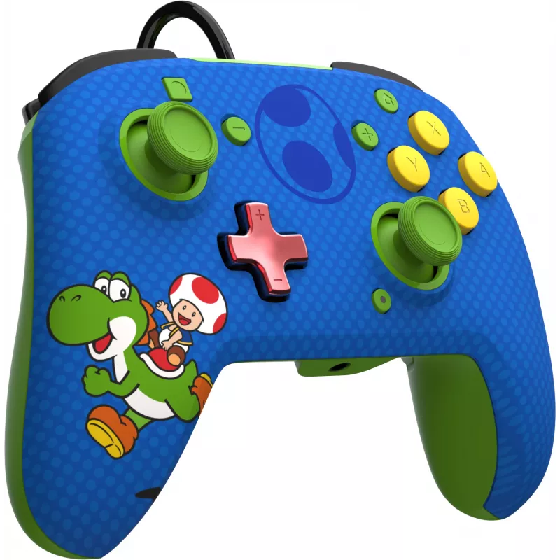 Mando con cable PDP REMATCH: Yoshi & Toad, mando para Nintendo Switch, Nintendo Switch OLED, D-pad, botón Home, analógico/digital, con cable, USB