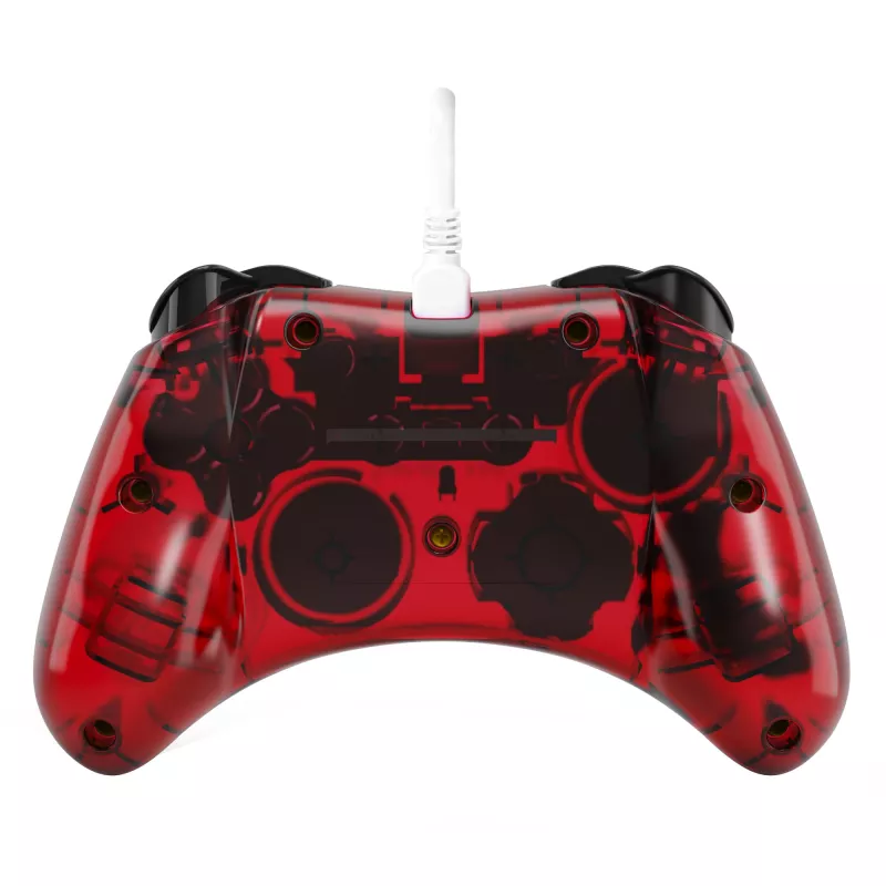 PDP Rock Candy: Mario Punch rojo, mando USB analógico/digital transparente para Nintendo Switch, Nintendo Switch Lite, Nintendo Switch OLED