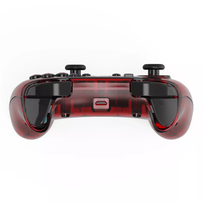 PDP Rock Candy: Mario Punch rojo, mando USB analógico/digital transparente para Nintendo Switch, Nintendo Switch Lite, Nintendo Switch OLED