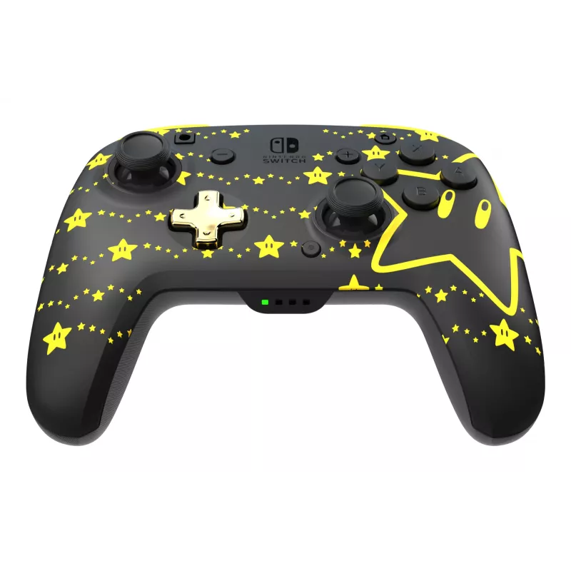 PDP REMATCH GLOW negro, amarillo mando analógico/digital para Nintendo Switch, Nintendo Switch OLED