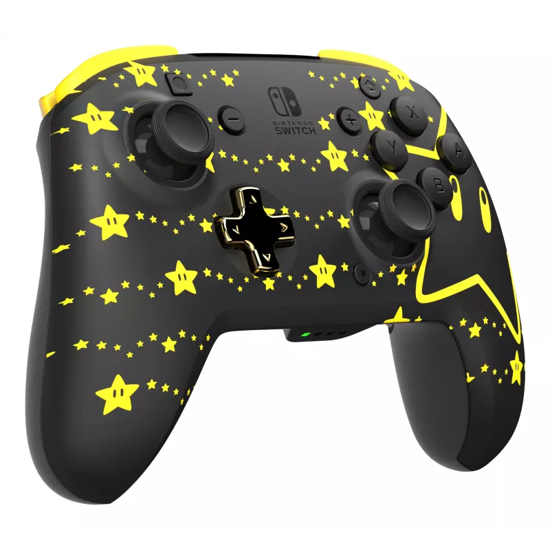 PDP REMATCH GLOW negro, amarillo mando analógico/digital para Nintendo Switch, Nintendo Switch OLED
