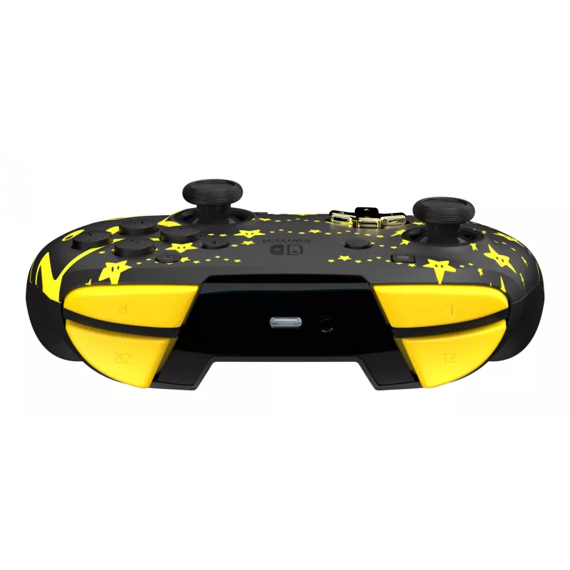 PDP REMATCH GLOW negro, amarillo mando analógico/digital para Nintendo Switch, Nintendo Switch OLED