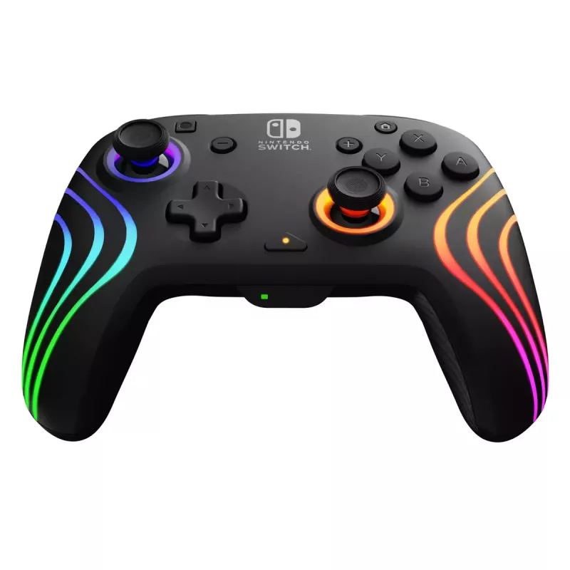 Mando USB analógico/digital PDP Afterglow Wave negro para Nintendo Switch, Nintendo Switch Lite, Nintendo Switch OLED