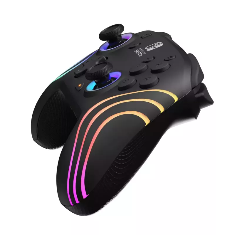 Mando USB analógico/digital PDP Afterglow Wave negro para Nintendo Switch, Nintendo Switch Lite, Nintendo Switch OLED