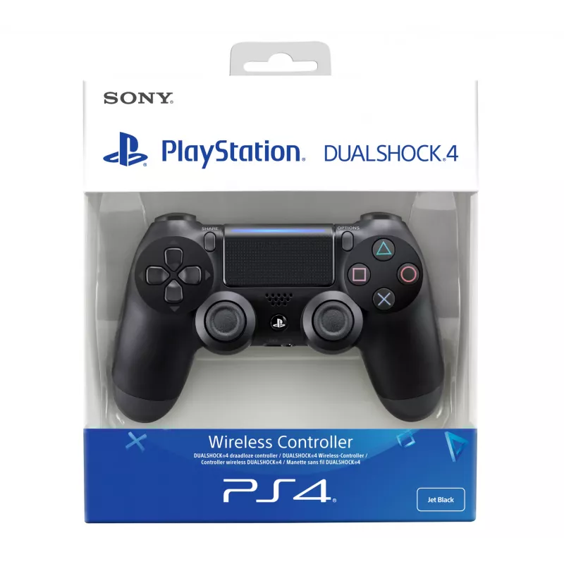 Mando Sony DualShock 4 V2 Jet negro, mando para PlayStation 4, D-pad, analógico/digital, varios, con cable e inalámbrico
