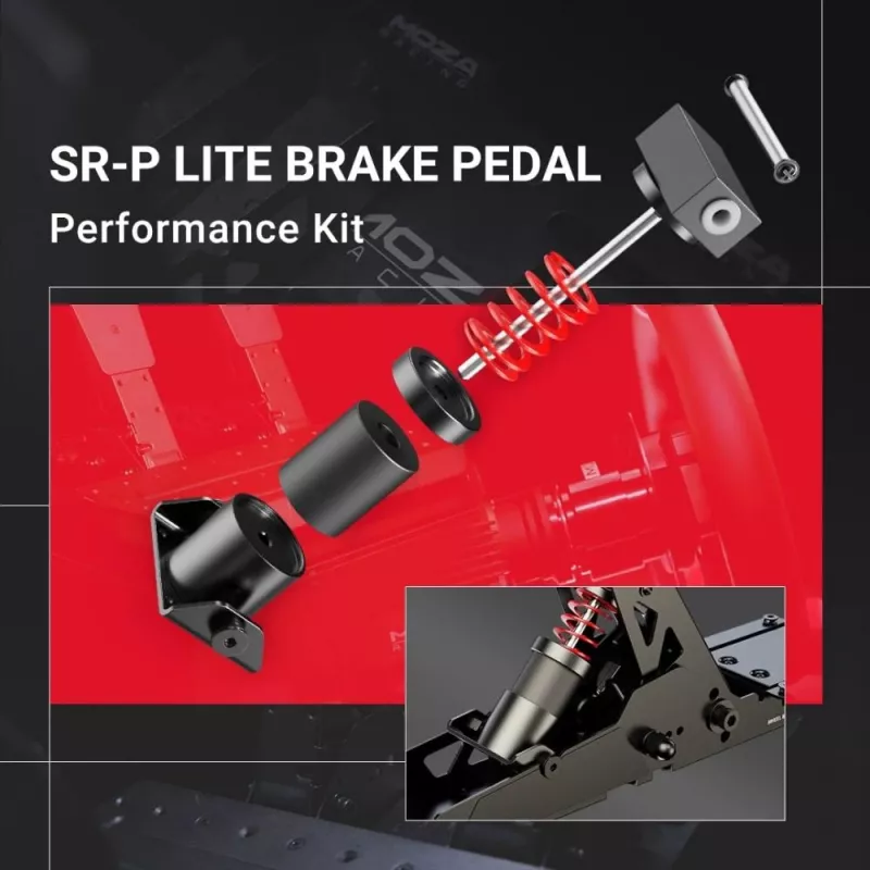 Kit de accesorios Moza Racing SR-P Lite, PC, kit de potencia para pedales, negro, rojo, plata, MOZA, SR-P Lite, 1 ud.