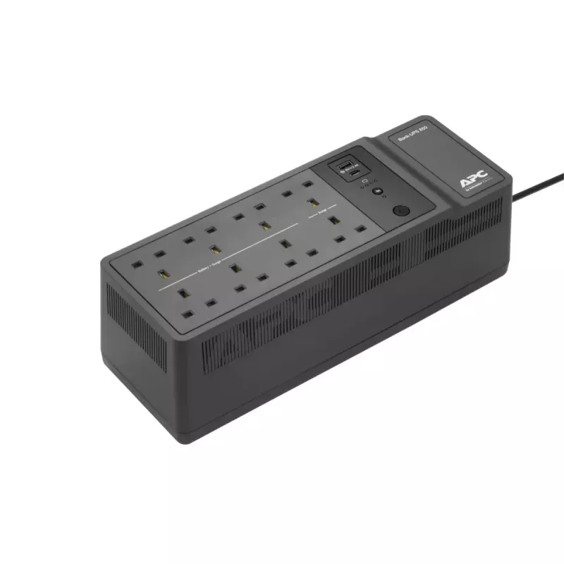 APC Back-UPS BE850G2-UK - 8 tomas BS 1363, 850VA, 2 cargadores USB, 1 puerto de datos USB
