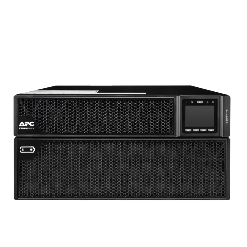 APC Smart-UPS On-Line, 8 kVA/8 kW, rack/torre, 230 V, salidas 2x IEC C13+1x IEC C19+cableado fijo de 3 hilos (H+N+E), tarjeta de red, sin kit de raíles