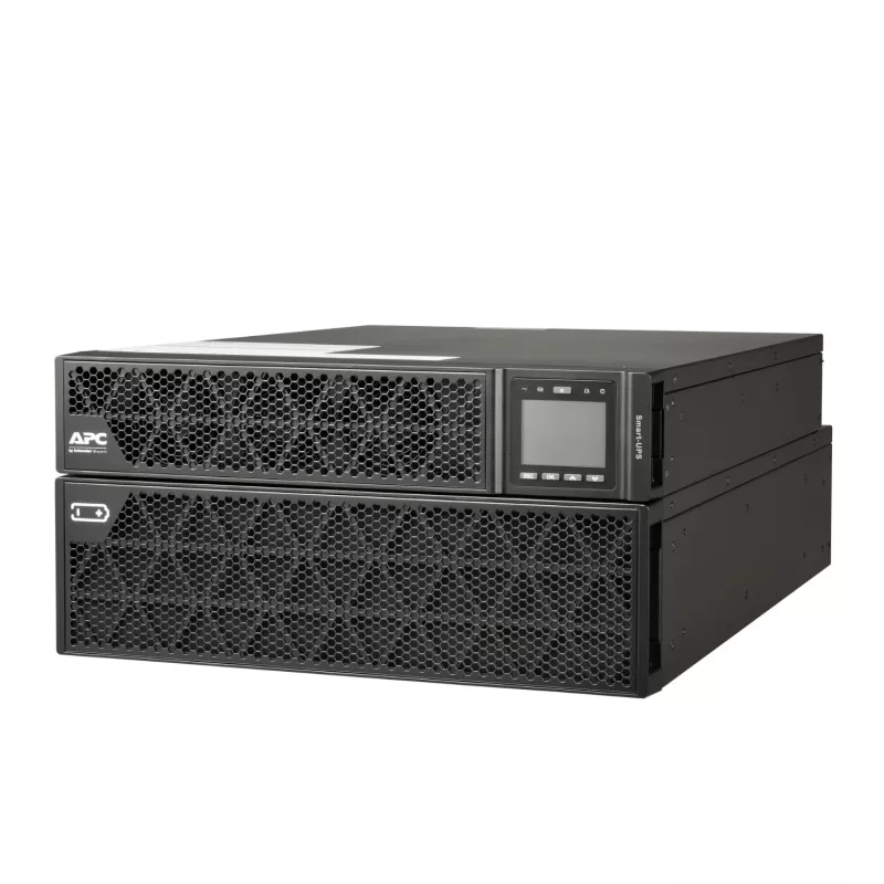 APC Smart-UPS On-Line, 8 kVA/8 kW, rack/torre, 230 V, salidas 2x IEC C13+1x IEC C19+cableado fijo de 3 hilos (H+N+E), tarjeta de red, sin kit de raíles