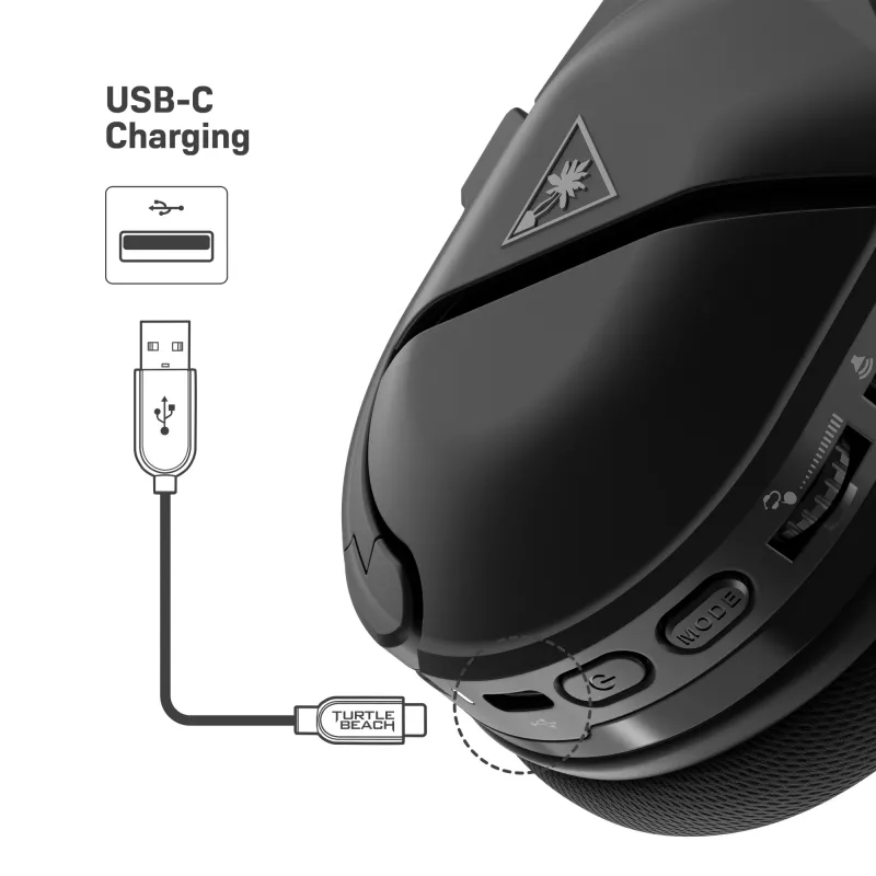 Auriculares Turtle Beach Stealth 600 Gen 2 MAX – con cable e inalámbricos, USB-C, circumaurales, 20–20000 Hz, negro