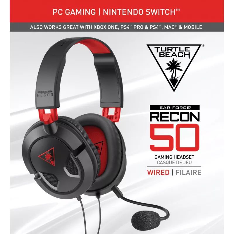 Auriculares Turtle Beach Recon 50 con cable gaming – PC, Xbox Series X o S, Xbox One, PS5 y PS4