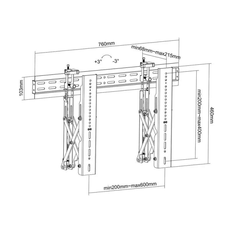 Soporte para videowall Multibrackets M Public Push 40-70