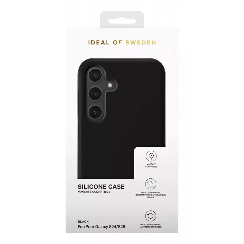 Funda de silicona MagSafe iDeal of Sweden Galaxy S24 / S25 negra