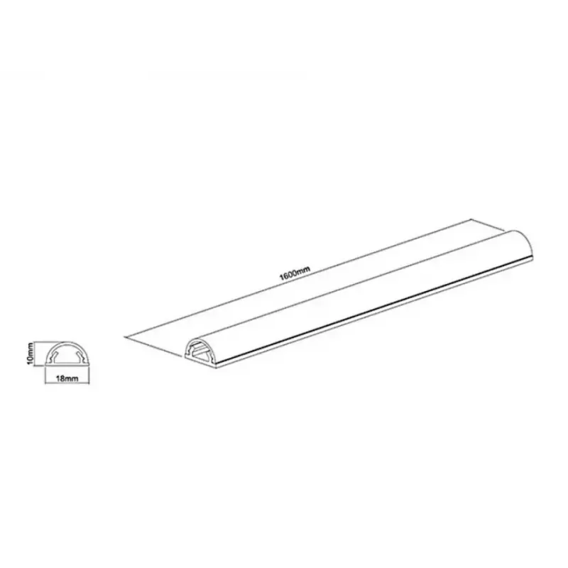 Canaleta para cables Multibrackets M Universal negra 18 mm de ancho 1600 mm de largo