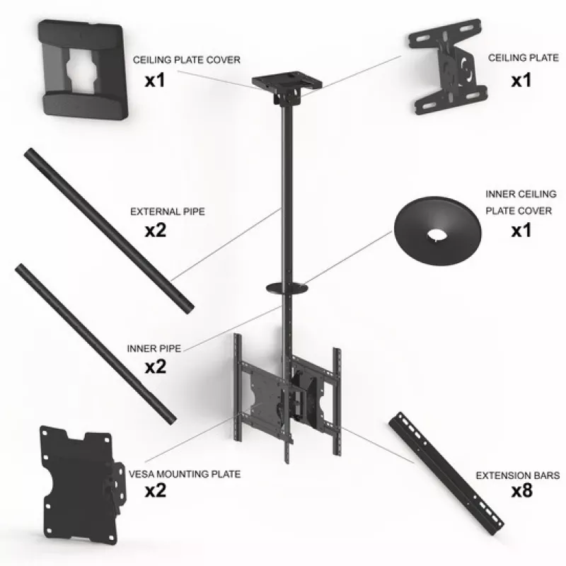 Soporte de techo Multibrackets M Public Medium Back to Back negro 3000