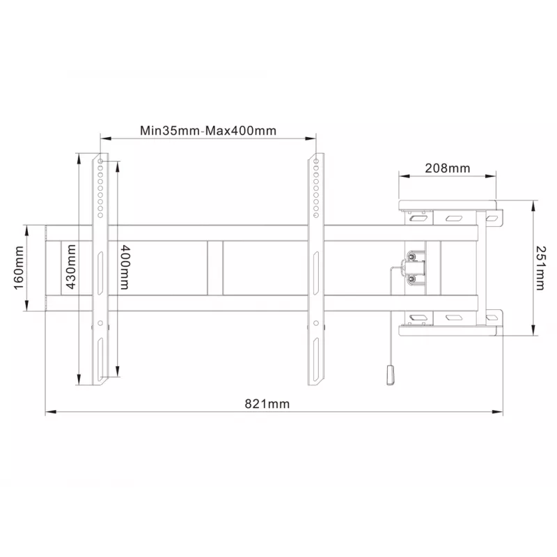 Soporte de brazo articulado MULTIBRACKETS M Universal 180° — para pantallas de 26