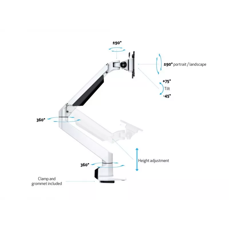 Brazo con elevación por gas Multibrackets M VESA Gas Lift Arm Single blanco