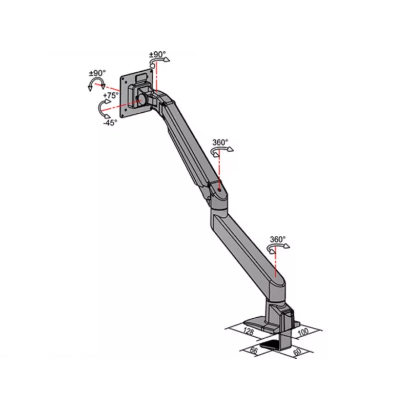 Brazo con elevación por gas Multibrackets M VESA Gas Lift Arm Single blanco
