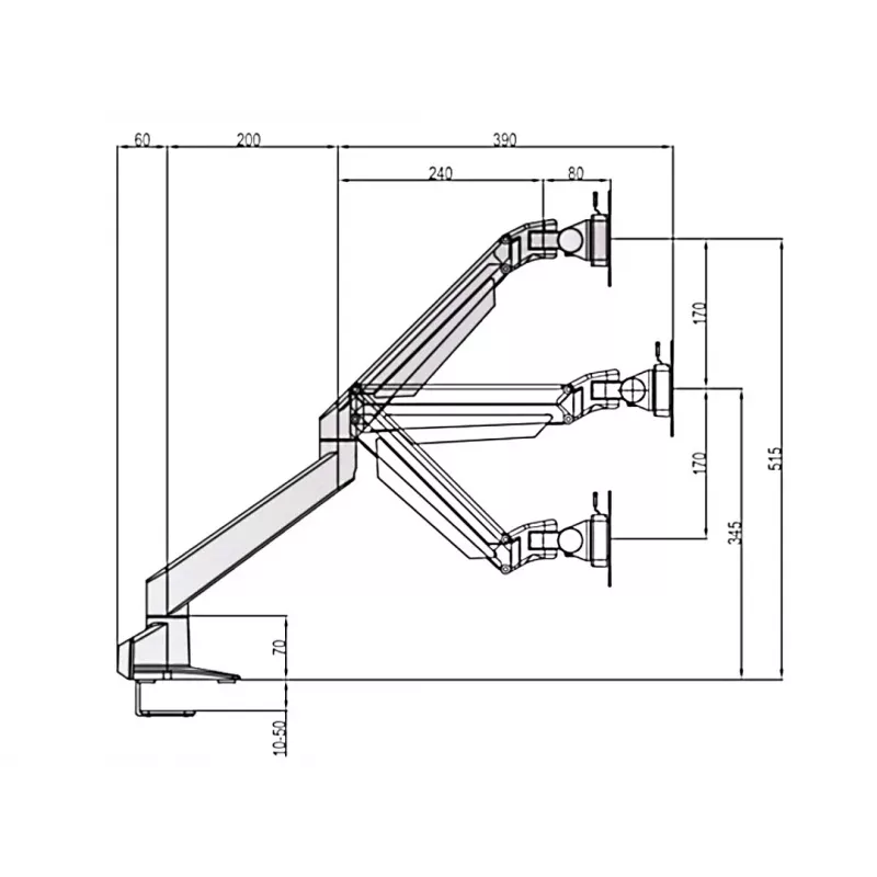 Brazo con elevación por gas Multibrackets M VESA Gas Lift Arm Single negro