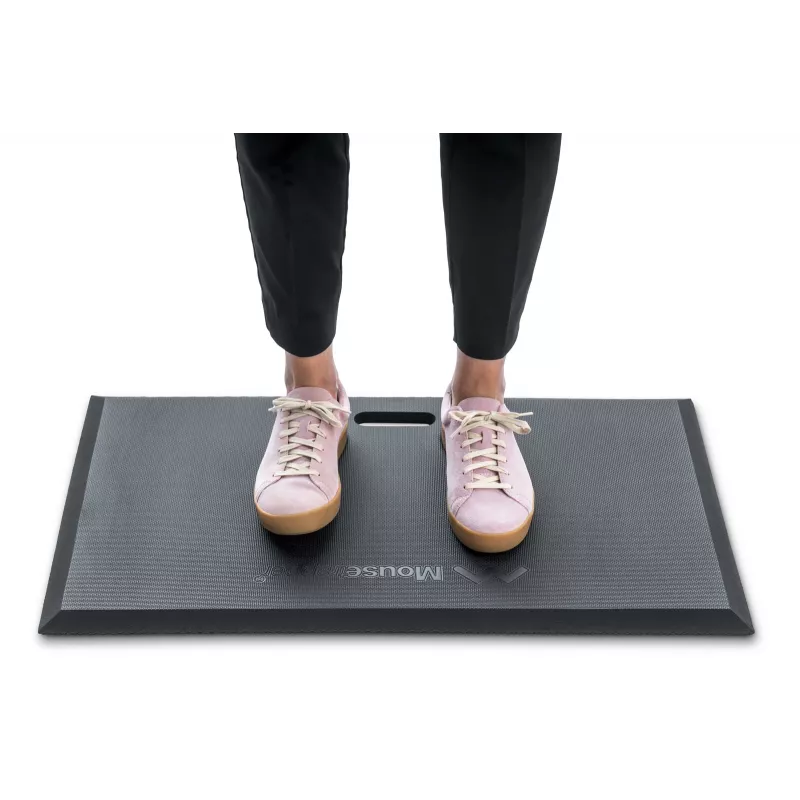 Alfombrilla de pie Mousetrapper Active – rectangular, negro, 740×450 mm, 1,8 cm de grosor