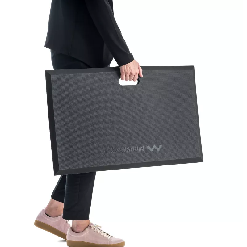 Alfombrilla de pie Mousetrapper Active – rectangular, negro, 740×450 mm, 1,8 cm de grosor