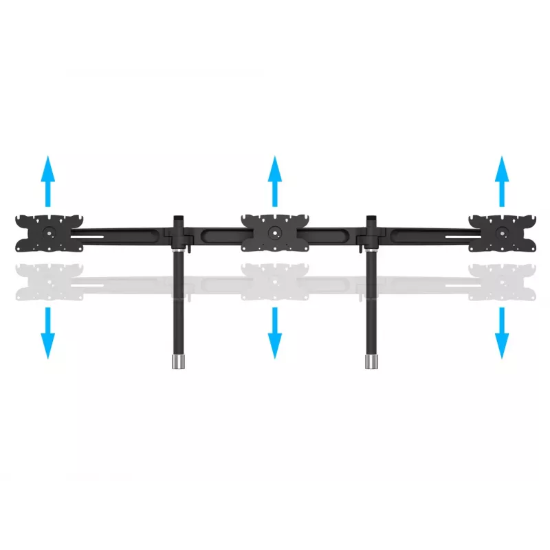 Kit de ampliación para soporte de mesa de triple monitor MULTIBRACKETS M VESA para 3 pantallas de 24–32 pulgadas hasta 24 kg, aluminio/plástico, negro