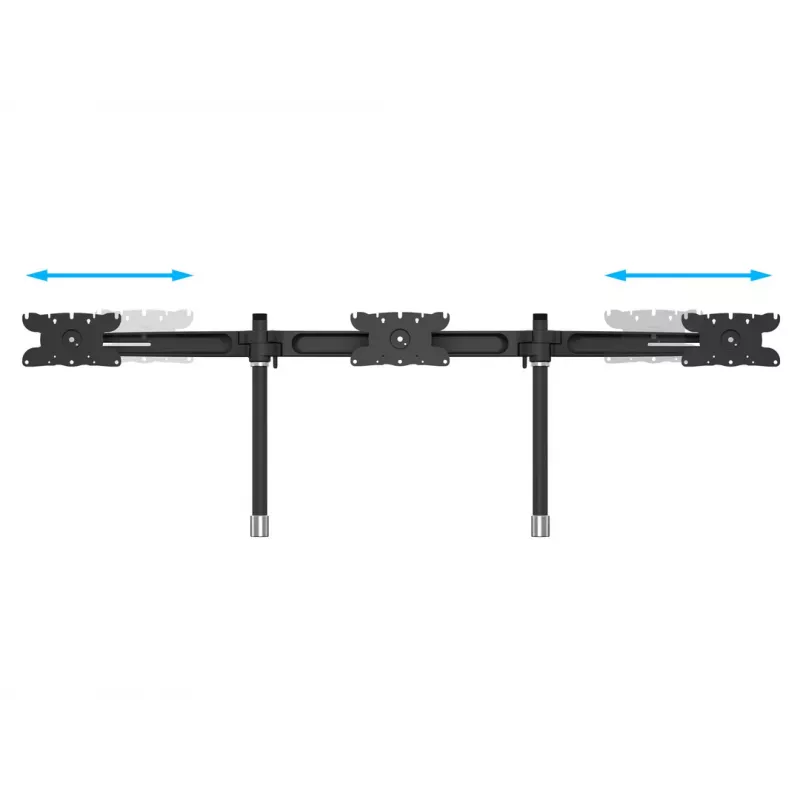 Kit de ampliación para soporte de mesa de triple monitor MULTIBRACKETS M VESA para 3 pantallas de 24–32 pulgadas hasta 24 kg, aluminio/plástico, negro